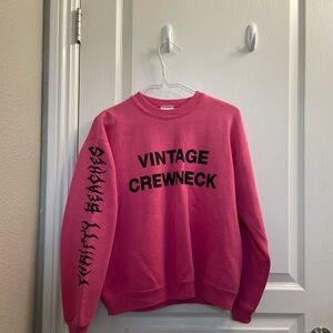 Pink Thrifty Beaches “VINTAGE CREWNECK” Crewneck Sweatshirt